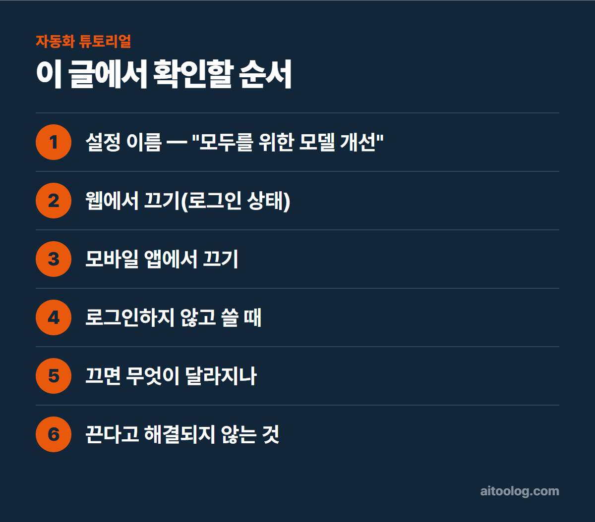 챗GPT 학습 데이터 끄기 확인 순서 정리