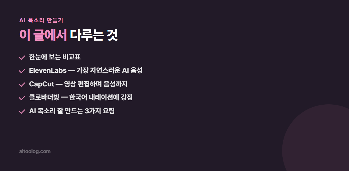 AI 목소리 만들기 관련 항목 정리 이미지