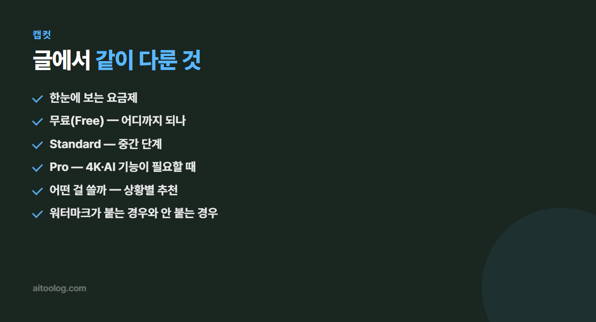 캡컷 핵심 정리 이미지